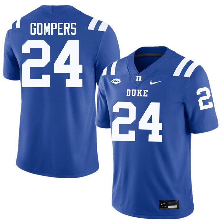 Duke Blue Devils #24 Bradley Gompers College Football Jersey Stitched-Blue